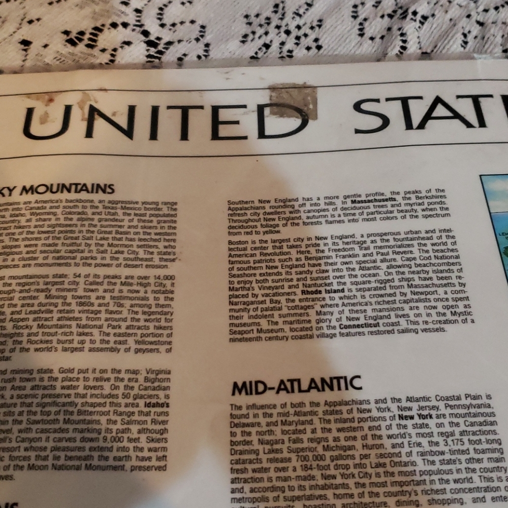 Laminated Map of the United State. - Picture 8 of 9